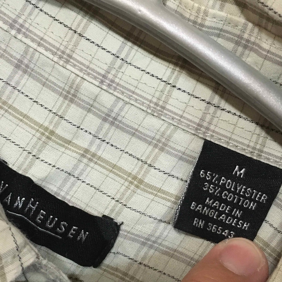 ART VINTAGE(アートヴィンテージ)の【希少】パンヒューゼン vanheusen 半袖シャツ M チェック  メンズのトップス(シャツ)の商品写真