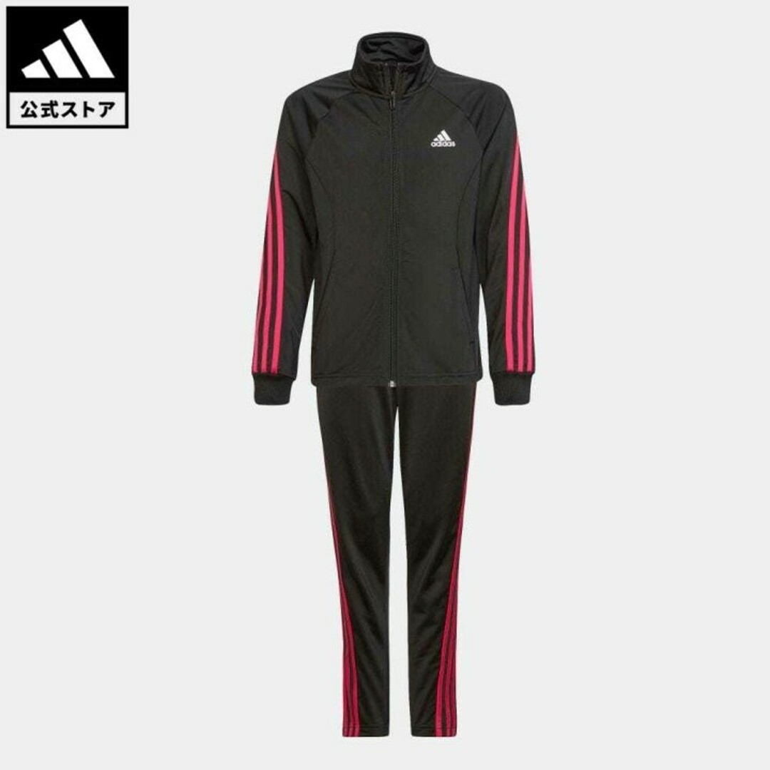 adidas(アディダス)の新品　アディダス　スリーストライプス トラックスーツ　ジャージ上下　140サイズ キッズ/ベビー/マタニティのキッズ服男の子用(90cm~)(その他)の商品写真