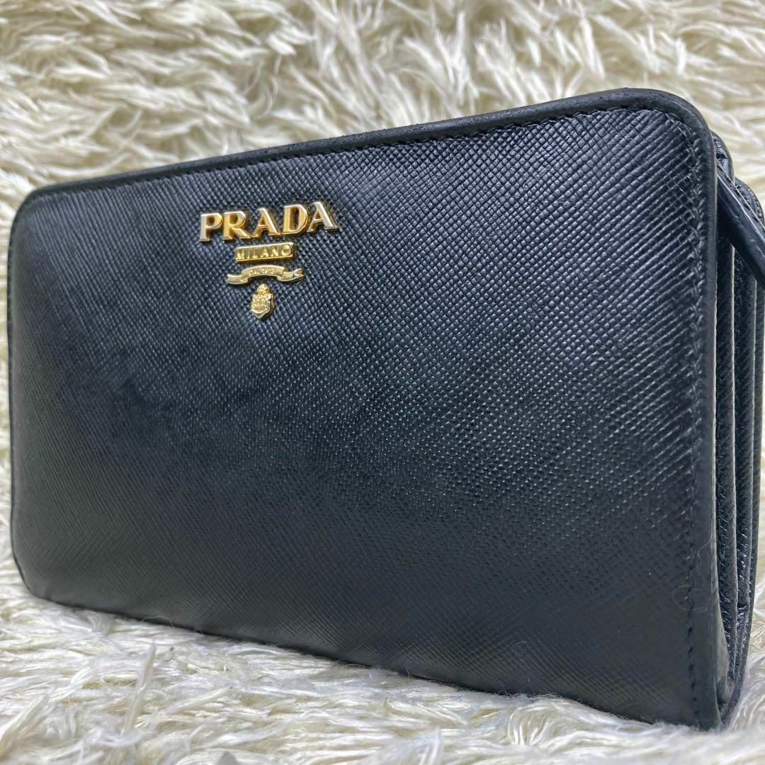 PRADA - 付属品完備 プラダ 折り財布 サフィアーノレザー L字