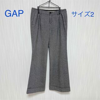 ギャップ(GAP)の【GAP】ウールタックパンツ　ヘリンボーン　サイズ2(カジュアルパンツ)