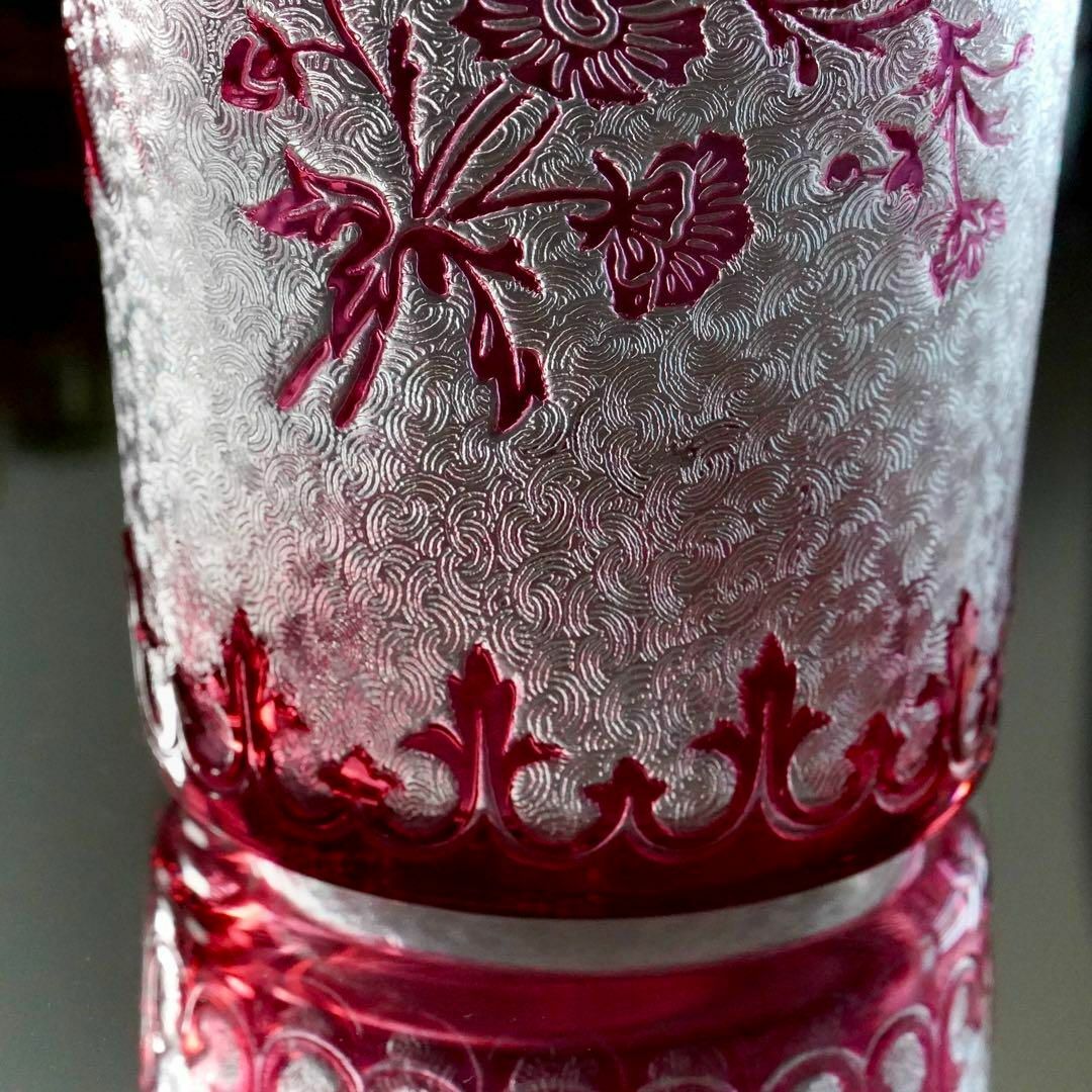 Baccarat - 希少オールドサンルイSt Louis金赤花文ワイングラス Baccarat - 希少オールドサンルイSt Louis金赤花文ワイングラス
