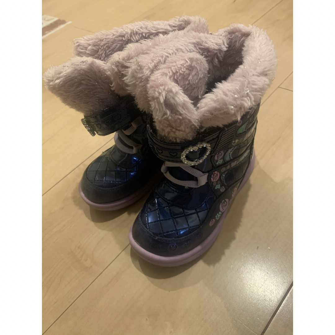 SYUNSOKU（ACHILESS）(シュンソク)の瞬足レモンピー冬靴ブーツ 女の子用 17cm キッズ/ベビー/マタニティのキッズ靴/シューズ(15cm~)(ブーツ)の商品写真