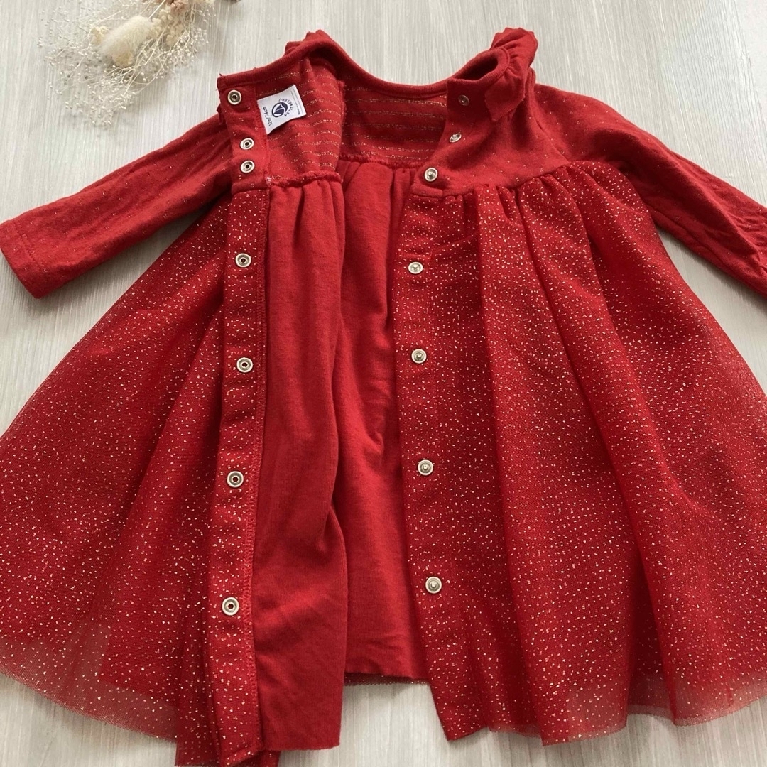 PETIT BATEAU(プチバトー)の【りらっくま様ご専用です】 キッズ/ベビー/マタニティのベビー服(~85cm)(ワンピース)の商品写真