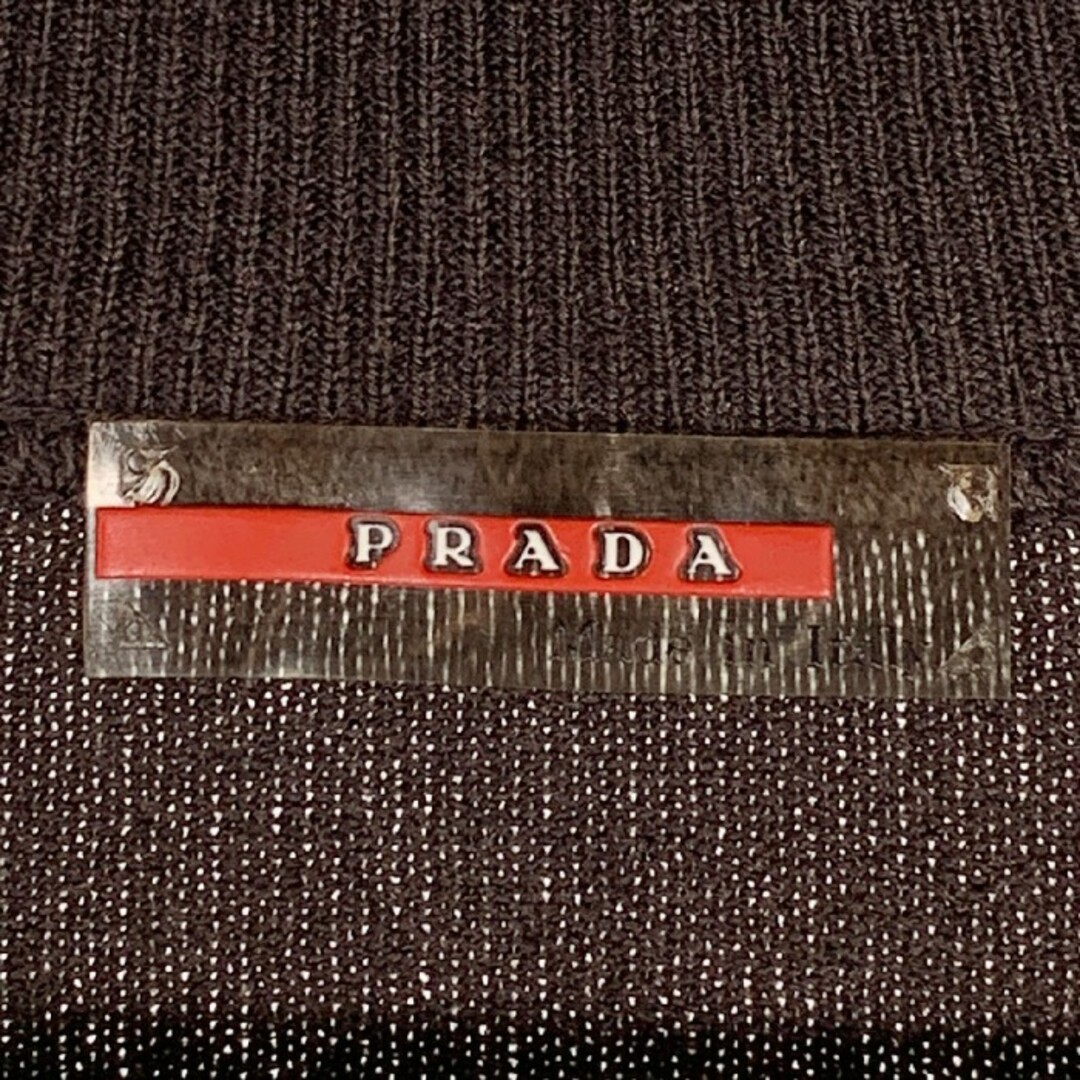 PRADA SPORT プラダスポーツ ジップアップ ニットセーター ナイロン切替 ブラウン Size 46 レディースのトップス(ニット/セーター)の商品写真