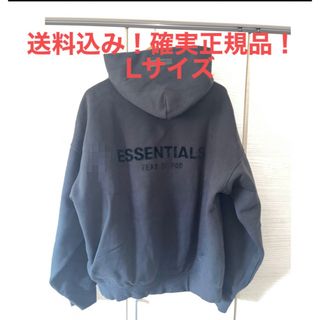 送料込み！確実正規品！essentials パーカー L ブラック 黒色(パーカー)