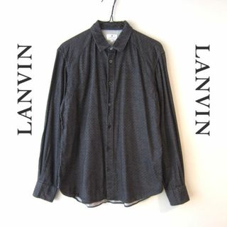 ランバン(LANVIN)の美品　LANVIN／ランバン★　ドット柄　長袖シャツ　グレー(シャツ)