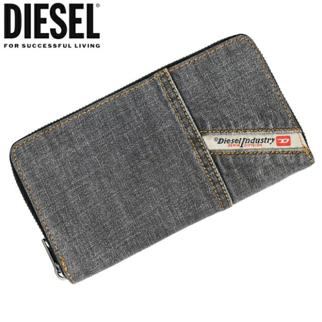 DIESEL(ディーゼル)のDIESEL ディーゼル 長財布 ストーンウォッシュデニム グレー メンズのファッション小物(長財布)の商品写真