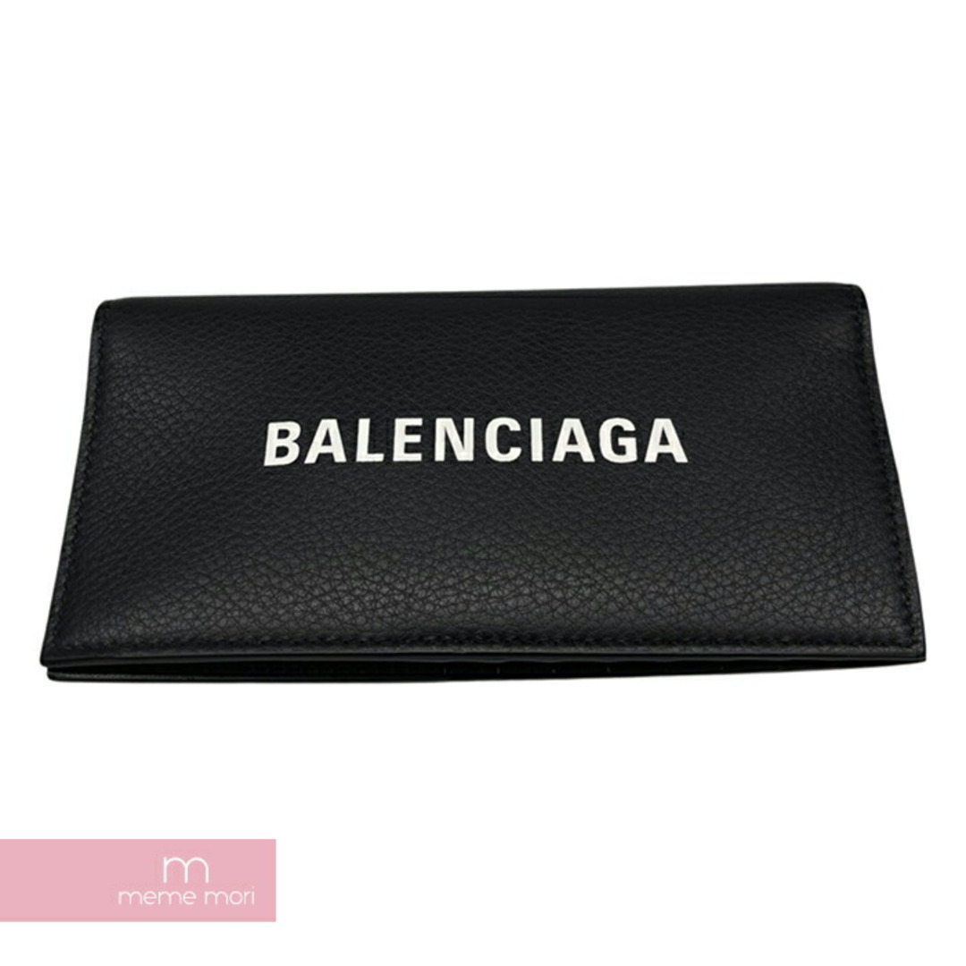 ファッション小物BALENCIAGA Cash Vert Long Wallet バレンシアガ キャッシュバートロングウォレット 長財布 二つ折り財布 ロゴ カーフレザー ブラック【231129】【-A】【me04】