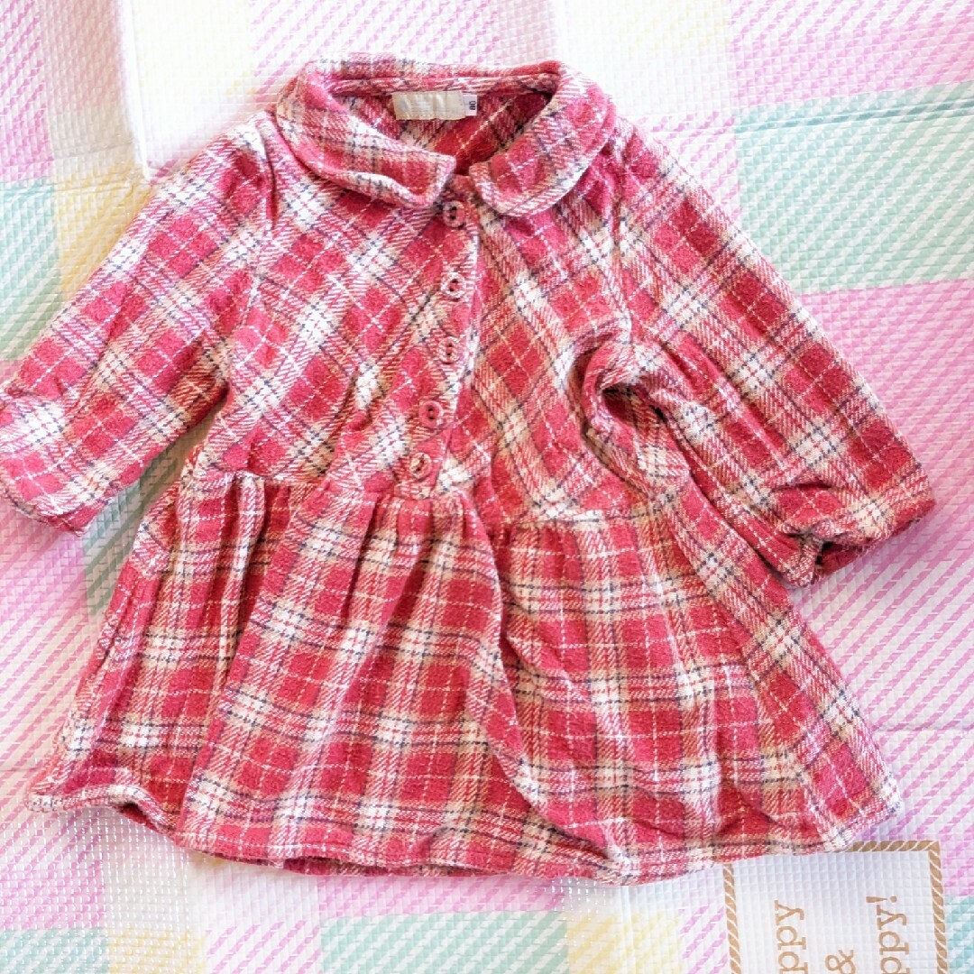 シャツワンピース80サイズ キッズ/ベビー/マタニティのベビー服(~85cm)(ワンピース)の商品写真