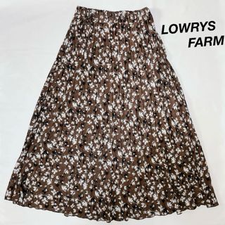 ローリーズファーム(LOWRYS FARM)のローリーズファーム　花柄プリーツロングスカート　美品(ロングスカート)