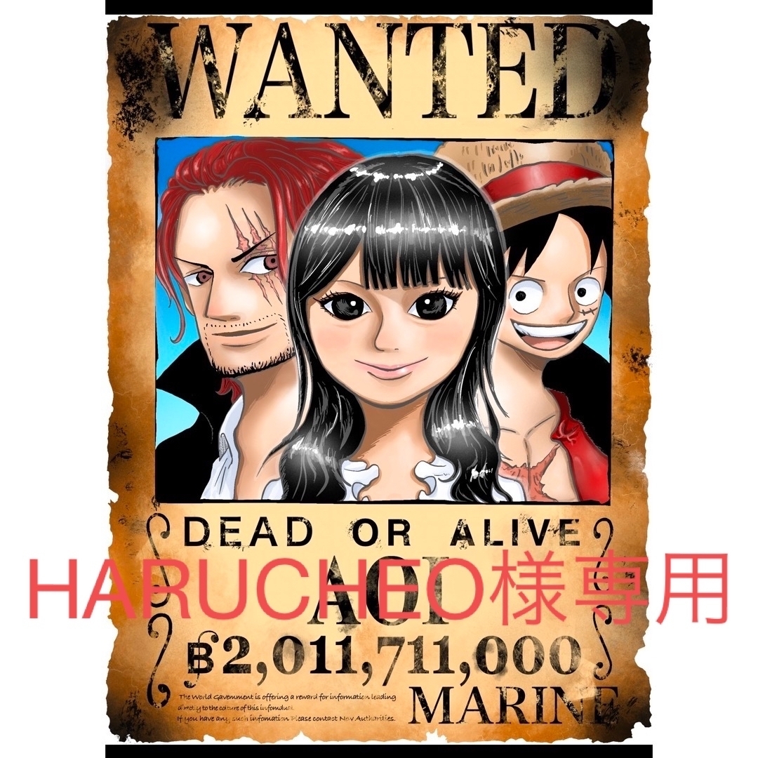 HARUCHEO様専用　似顔絵イラスト　ONE PIECE ハンドメイドのウェディング(ウェルカムボード)の商品写真