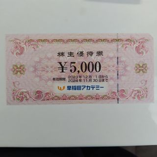 早稲田アカデミー株主優待券5000円(その他)