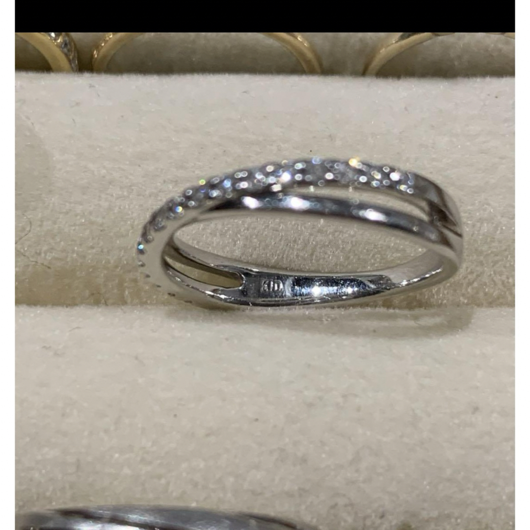 週末お値下げ！k10WG ダイヤモンドリング　7号 レディースのアクセサリー(リング(指輪))の商品写真