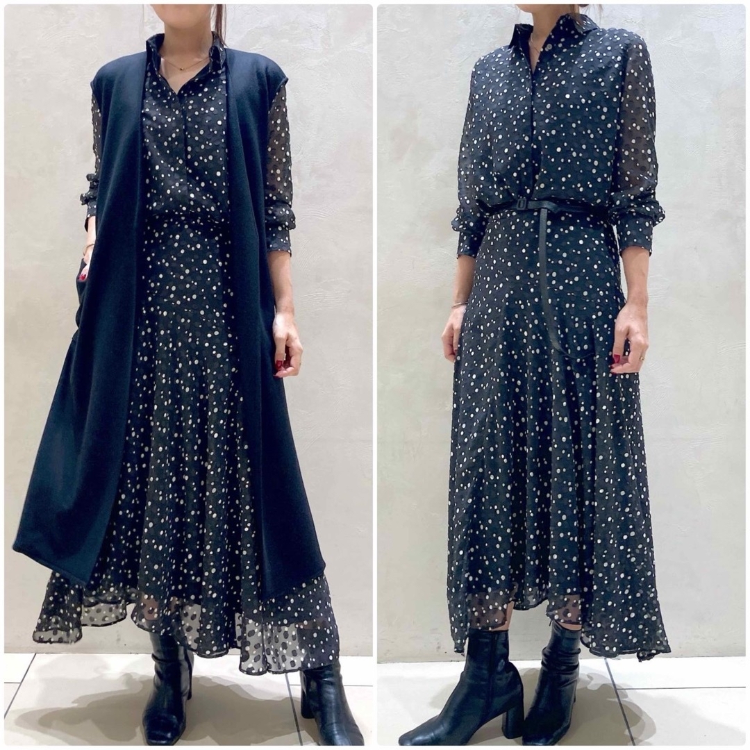 theory 22SS ドットプリント ブラウス スカートセットアップ theory 22SS ドットプリント ブラウス スカートセットアップ