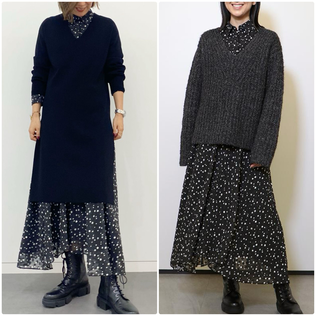 theory 22SS ドットプリント ブラウス スカートセットアップ theory 22SS ドットプリント ブラウス スカートセットアップ