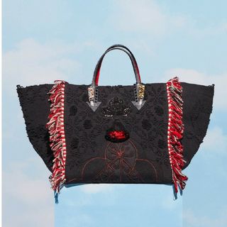 クリスチャンルブタン(Christian Louboutin)のクリスチャン　ルブタン　ポルトガバ　トートバッグ　黒　ブラック キャンバス(トートバッグ)