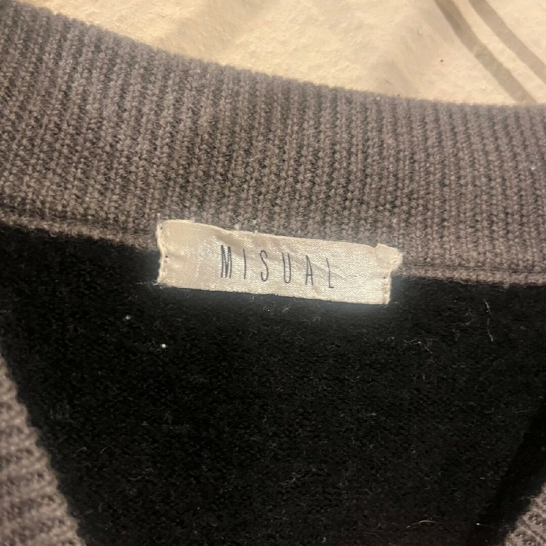 MISUAL　ニットセーター　ブラック　パープル　/Y2517 レディースのトップス(ニット/セーター)の商品写真