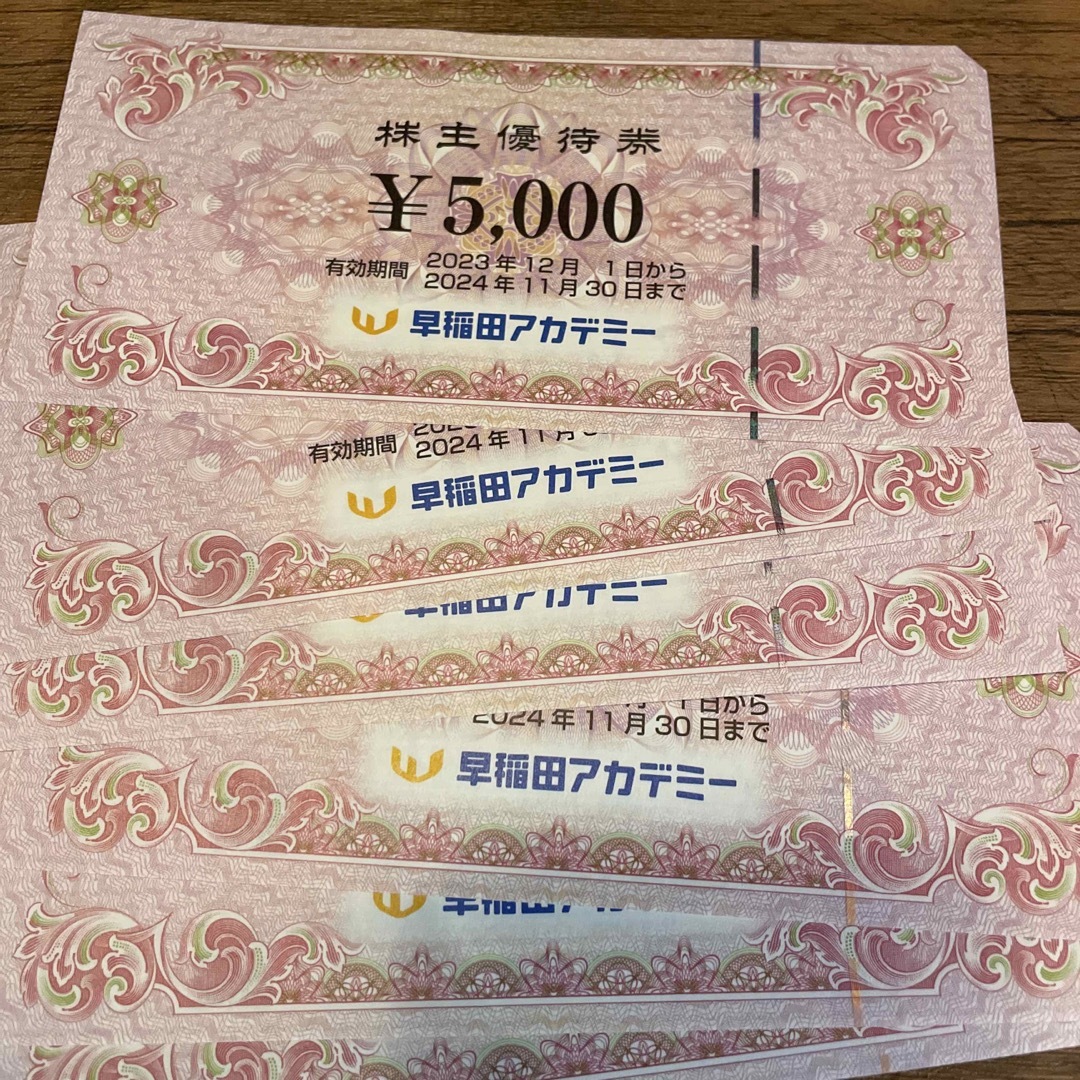 早稲田アカデミー　株主優待　3万円分優待券/割引券