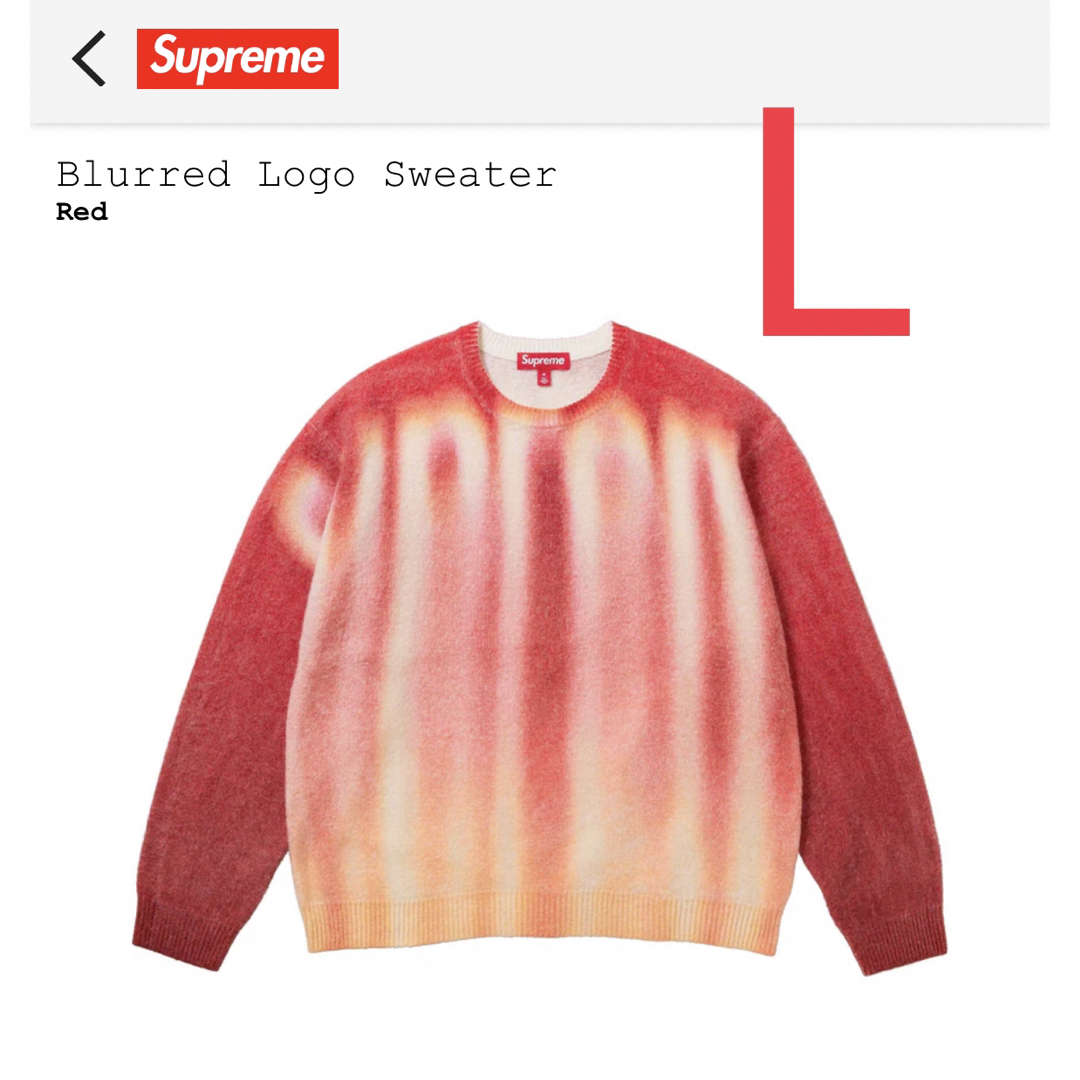 Supreme(シュプリーム)のSupreme Blurred Logo Sweater RED Lサイズ メンズのトップス(ニット/セーター)の商品写真