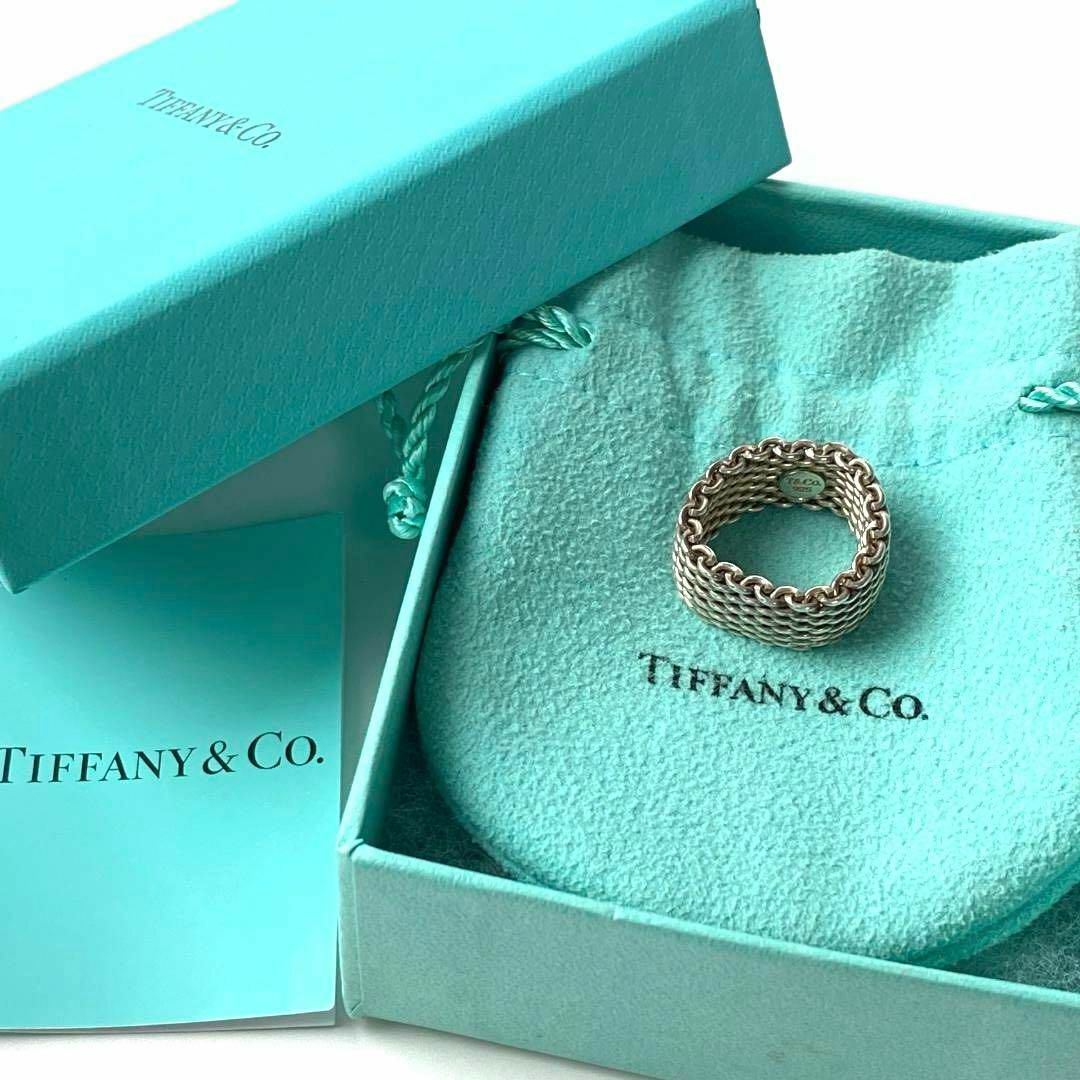 美品 Tiffany サマセットメッシュ 編み込み リング 12号 指輪 925のサムネイル