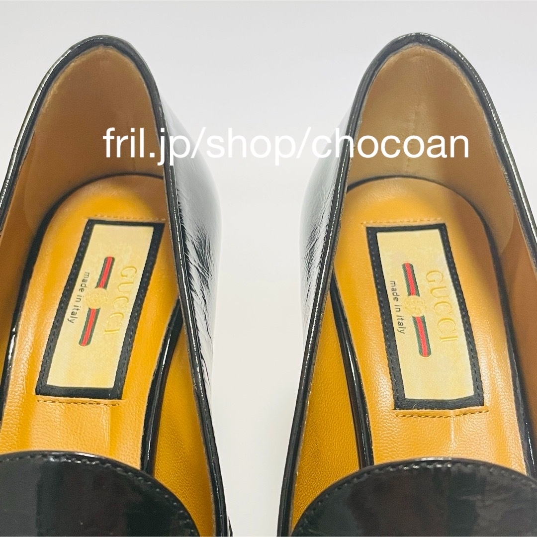 Gucci(グッチ)の1度使用 GUCCI 2021コレクション ホースビットパンプス パテントレザー レディースの靴/シューズ(ハイヒール/パンプス)の商品写真