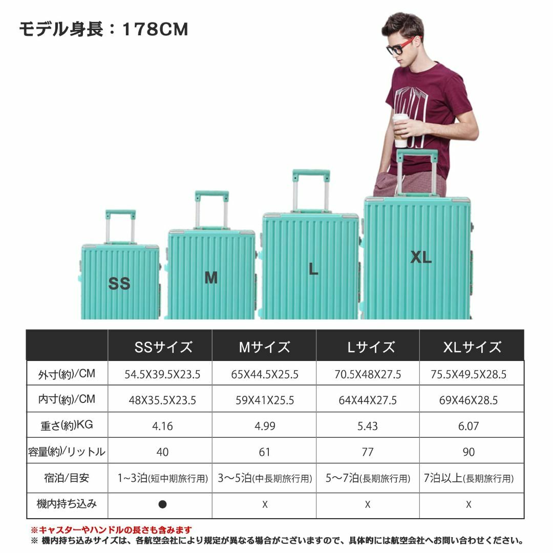 人気通販サイト 【色: シルバー】[タビトラ] スーツケース キャリー