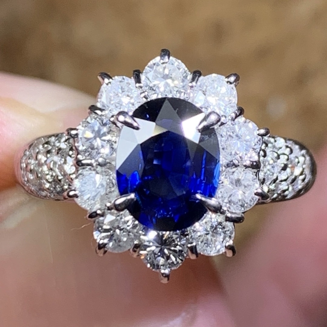 プラチナ　サファイア1.07ct ダイヤモンド0.92ct ダイヤモンドリングリング(指輪)