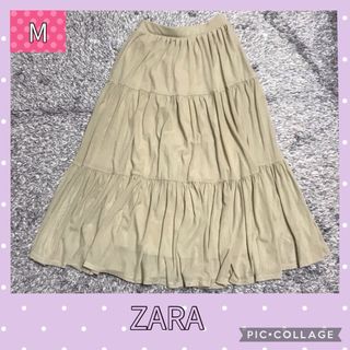 ザラ(ZARA)の値下げ　ZARA チュール　3段フレア　ティアード　ロングスカート　サイズM(ロングスカート)