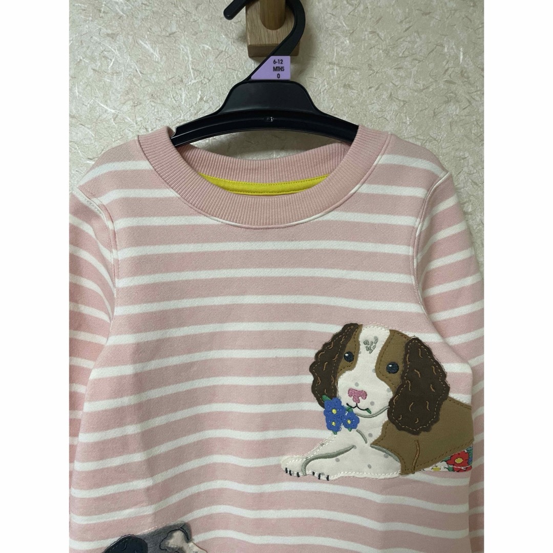 Boden(ボーデン)の犬アップリケスウェットドレス2-3y 98cm キッズ/ベビー/マタニティのキッズ服女の子用(90cm~)(ワンピース)の商品写真