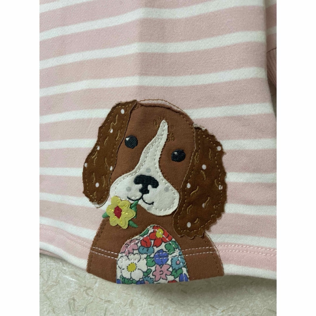 Boden(ボーデン)の犬アップリケスウェットドレス2-3y 98cm キッズ/ベビー/マタニティのキッズ服女の子用(90cm~)(ワンピース)の商品写真