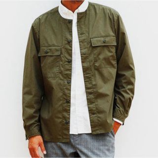 ユナイテッドアローズグリーンレーベルリラクシング(UNITED ARROWS green label relaxing)のgreen label relaxing ノーカラー ミリタリー シャツ M(シャツ)