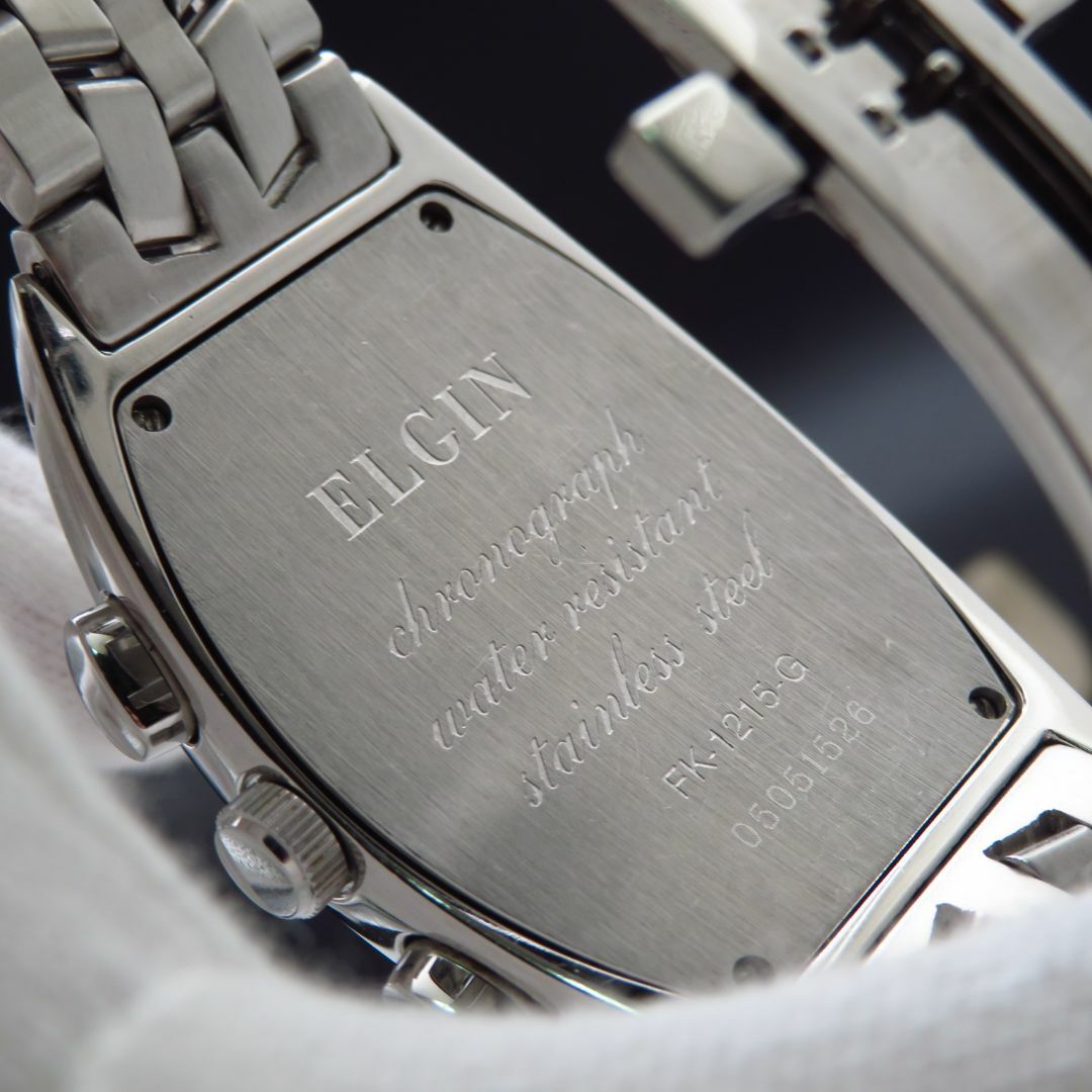 ELGIN(エルジン)のELGIN クロノグラフ 腕時計 ブルー シェル文字盤  メンズの時計(腕時計(アナログ))の商品写真