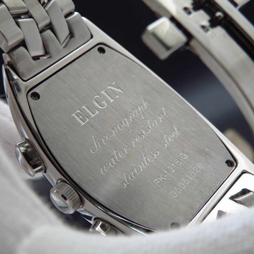ELGIN - ELGIN クロノグラフ 腕時計 ブルー シェル文字盤 の通販 ELGIN - ELGIN クロノグラフ 腕時計 ブルー シェル文字盤 の通販