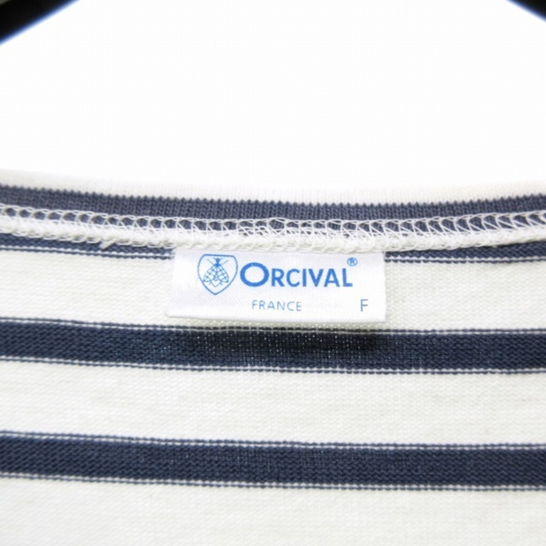 ORCIVAL(オーシバル)のオーチバル オーシバル ワンピース カットソー ボーダー 七分袖 白 紺 F レディースのワンピース(ひざ丈ワンピース)の商品写真