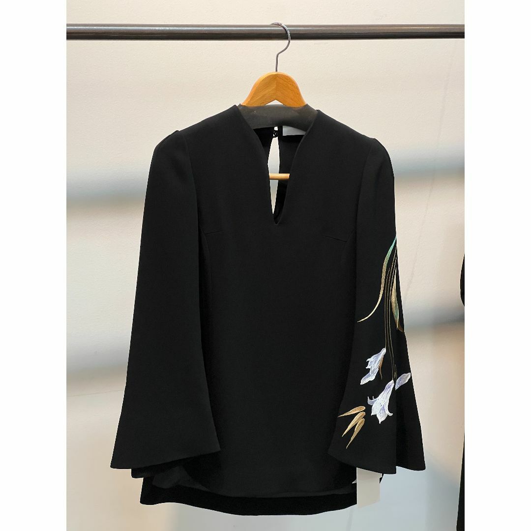 mame Triacetate Floral Embroidery Blouse