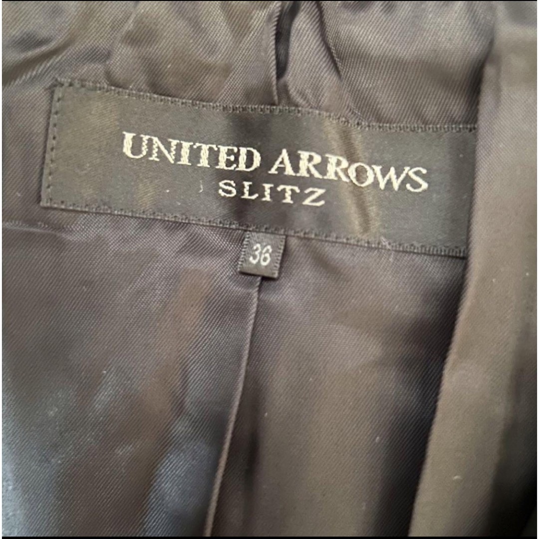 UNITED ARROWS(ユナイテッドアローズ)のユナイテッドアローズunitedarrows黒ブラックシンプルコート36 レディースのジャケット/アウター(ロングコート)の商品写真