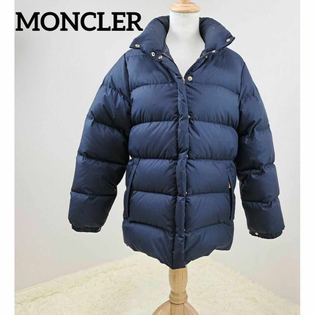 MONCLER(モンクレール)のMONCLER モンクレール　ダウンジャケット  茶タグ ネイビー サイズ0 レディースのジャケット/アウター(ダウンジャケット)の商品写真