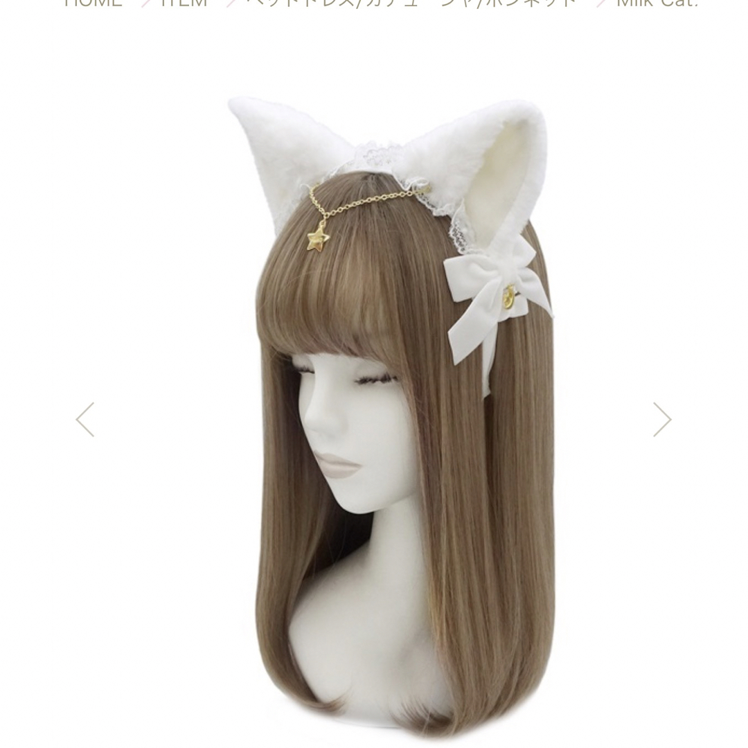 Angelic Pretty(アンジェリックプリティー)のMilk Catカチューシャ レディースのヘアアクセサリー(カチューシャ)の商品写真