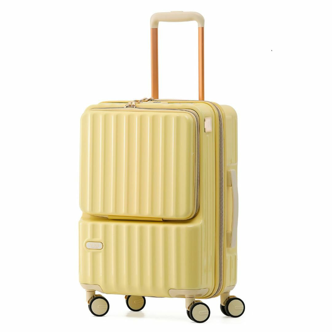 その他【色: Yellow】[GGQAAA] スーツケース 軽い トップオープン機能