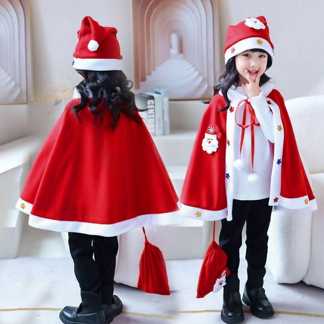 Sクリスマス可愛い♡マンコスプレ♡赤 衣装 男の子 女の子   仮装 お遊戯会 エンタメ/ホビーのコスプレ(衣装一式)の商品写真