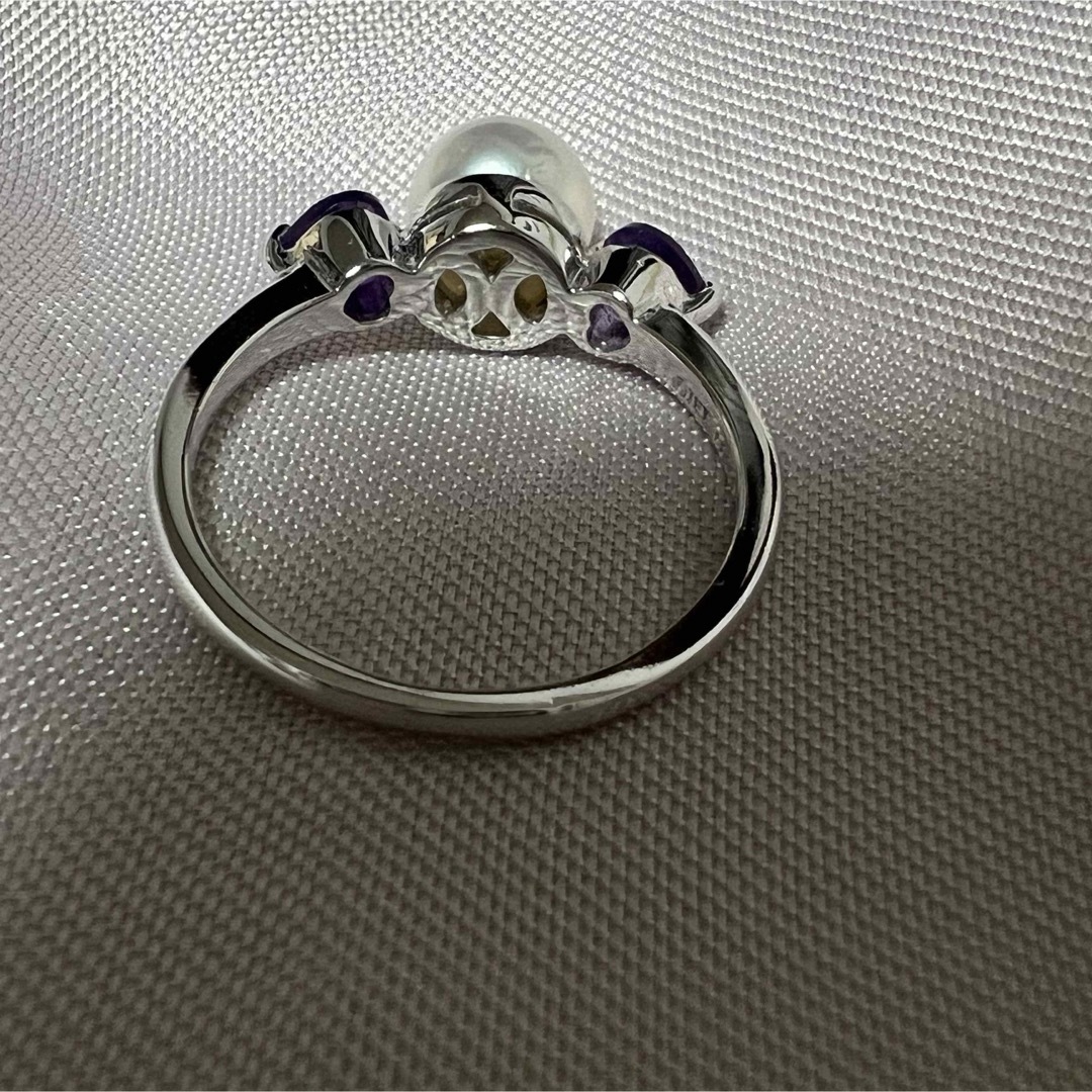 アコヤ真珠　天然アメジスト　リング　　#１３ レディースのアクセサリー(リング(指輪))の商品写真