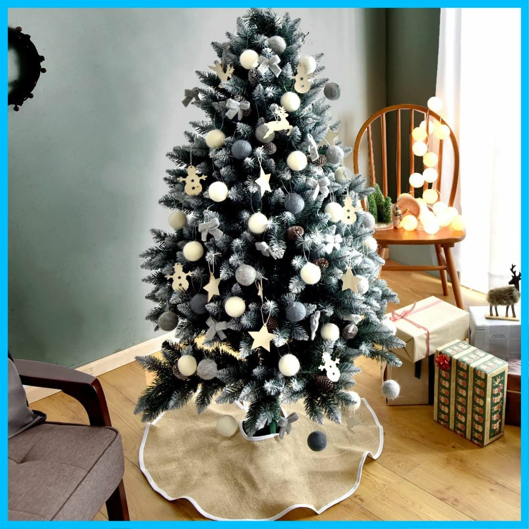 タンスのゲン クリスマスツリー 150cm 雪化粧 松ぼっくり付き LED オーのサムネイル
