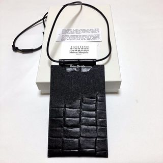 メゾンマルジェラ(Maison Margiela（旧Maison Martin Margiela）)の新品 マルジェラ 23aw ミニポーチ フォンポーチ 黒 牛革 5327(その他)