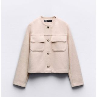 ザラ(ZARA)のZARA ソフトジャケット ピンク(ノーカラージャケット)