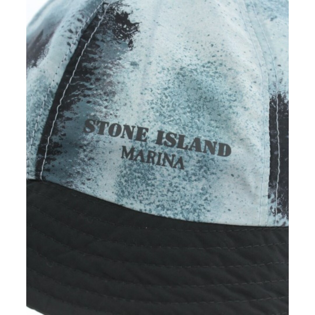 STONE ISLAND(ストーンアイランド)のSTONE ISLAND ストーンアイランド ハット - 黒xブルーグレー 【古着】【中古】 メンズの帽子(ハット)の商品写真