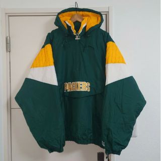 NFL パッカーズ 中綿ハーフジップナイロンジャケット 90s古着