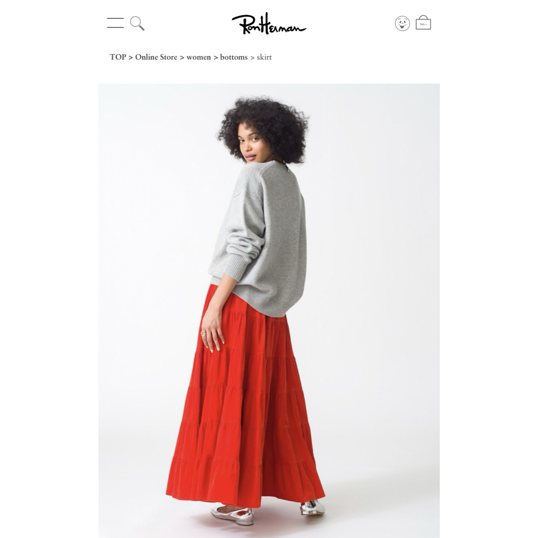 Ron Herman(ロンハーマン)の✨新品未使用✨ロンハーマンCorduroy Tiered Skirt レディースのスカート(ロングスカート)の商品写真