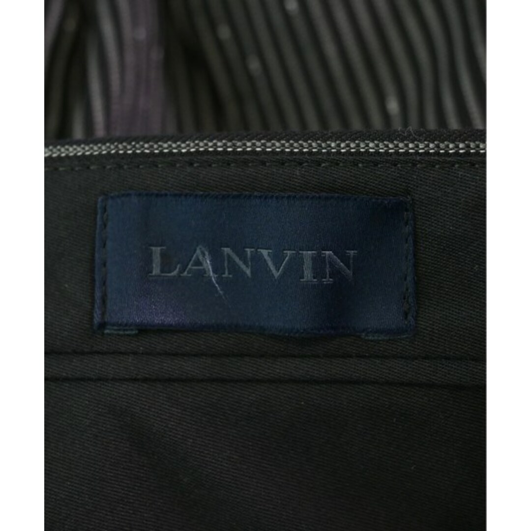 LANVIN(ランバン)のLANVIN ランバン スラックス 46(M位) 黒xグレーx白(ストライプ) 【古着】【中古】 メンズのパンツ(スラックス)の商品写真