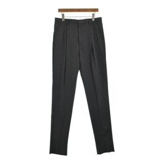 ランバン(LANVIN)のLANVIN ランバン スラックス 46(M位) 黒xグレーx白(ストライプ) 【古着】【中古】(スラックス)