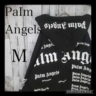 パームエンジェルス(PALM ANGELS)の【希少即完売品】パームエンジェルス　総柄　バッグアーチロゴ　パーカー　正規品　М(パーカー)